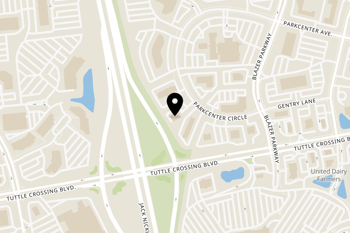 Map showing the location of House of Japan Dublin on 6153 Parkcenter Cir in Dublin